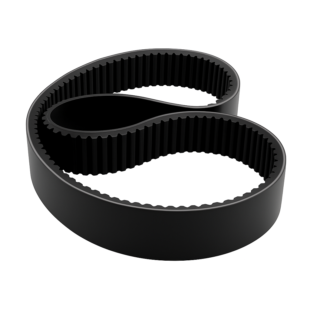 Correia sincronizadora resistente para impressora flexográfica, garantindo precisão na transmissão de movimento e estabilidade no processo de impressão.