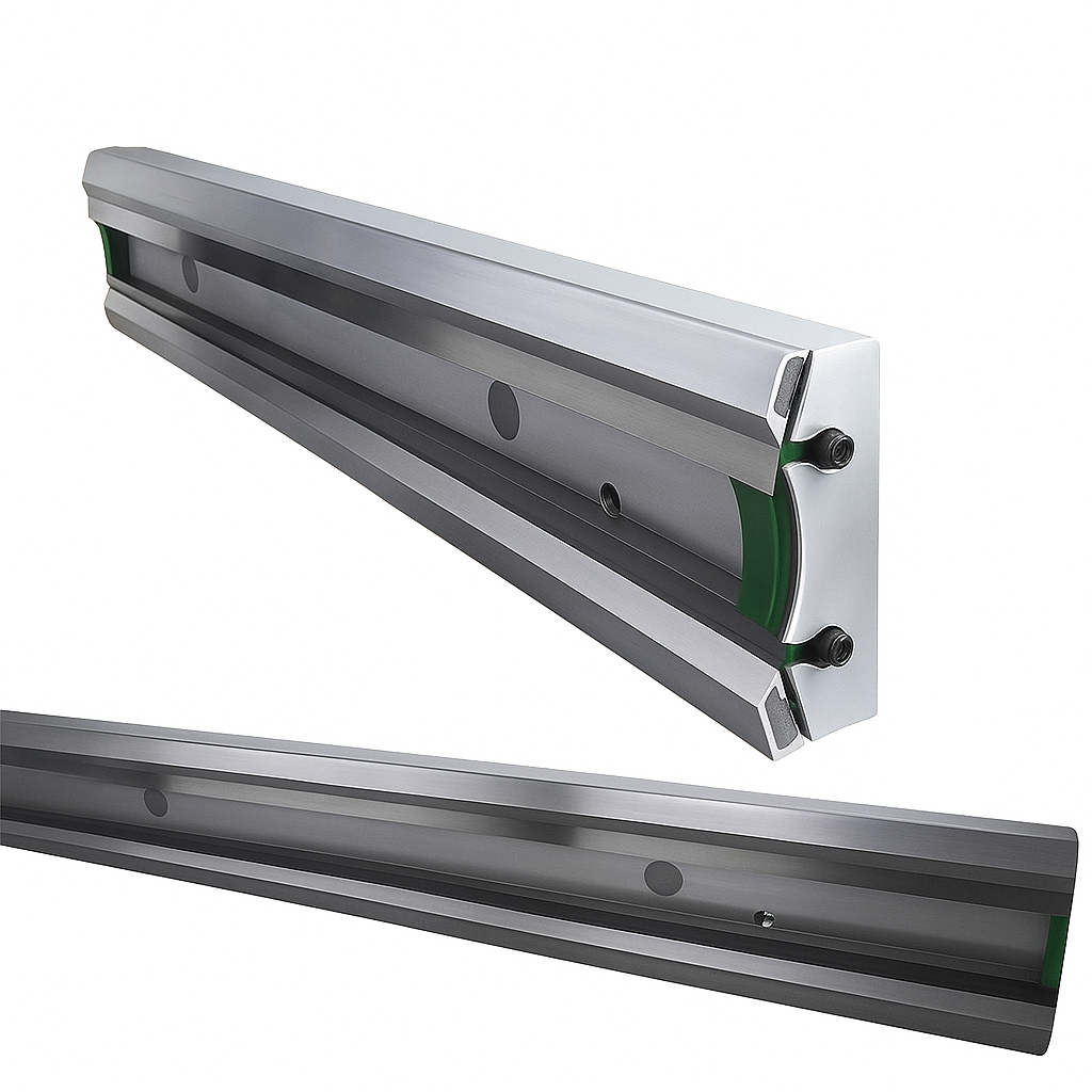 Lâmina Doctor Blade para impressora flexográfica, garantindo remoção precisa do excesso de tinta no cilindro anilox.