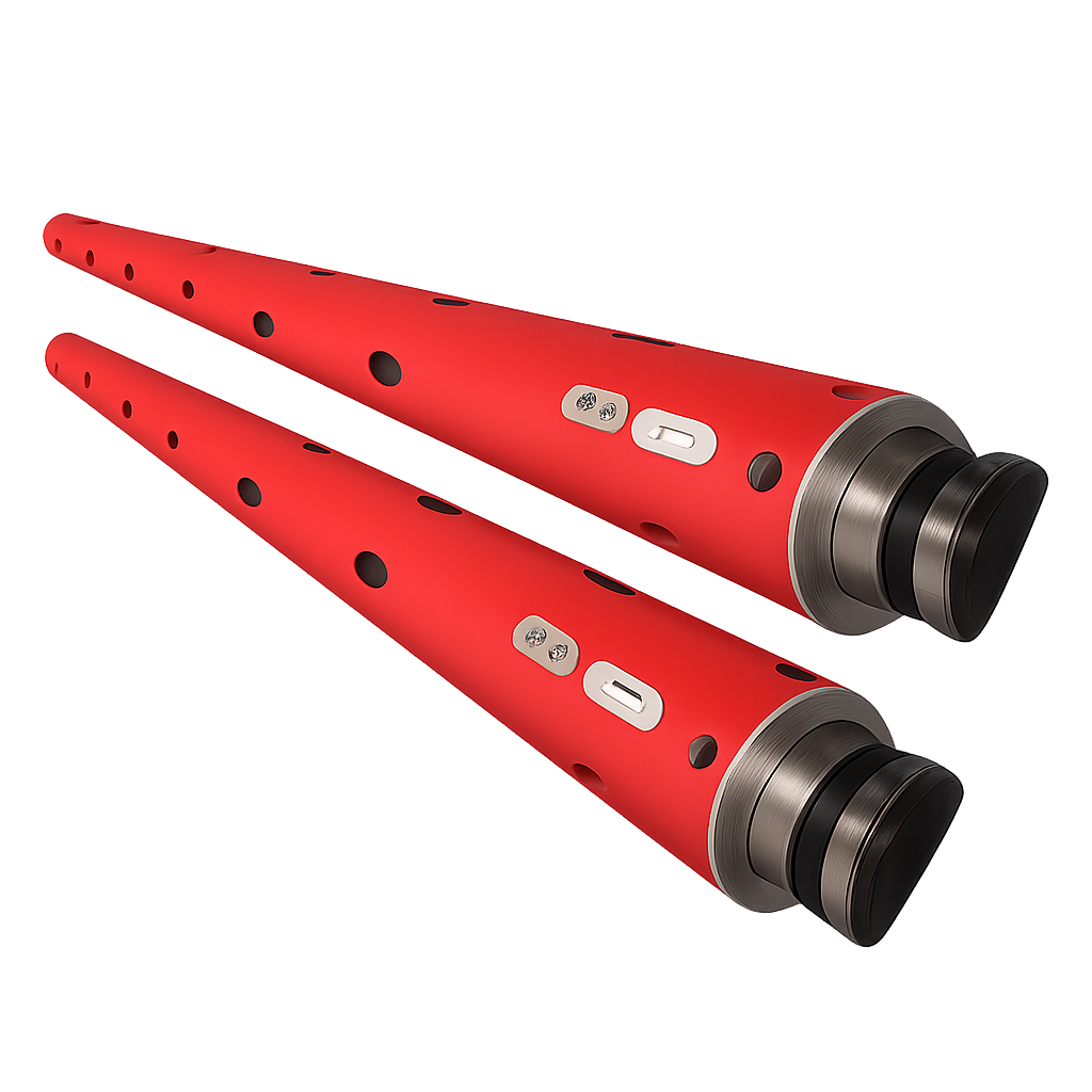 Eixo expansivo para impressora flexográfica, utilizado para fixação firme e segura de bobinas durante o processo de impressão.