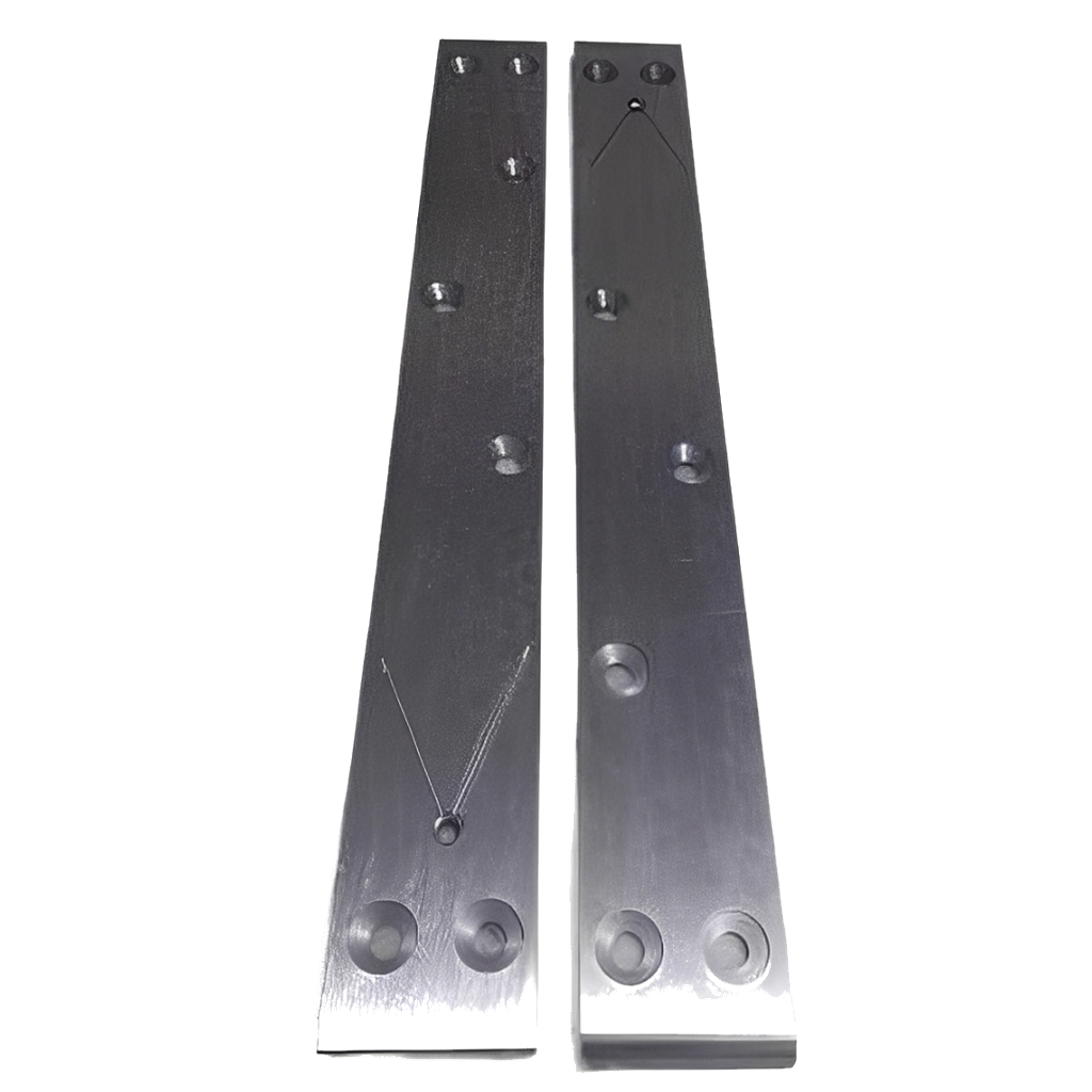 Trilho resistente para máquina de corte e vinco, desenvolvido para garantir alinhamento, precisão e maior vida útil do equipamento."